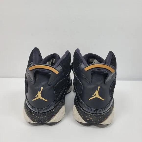 Air Jordan 6 Rings Kids Black Metallic Gold Shoes 323432-007 US Size 1.5Y