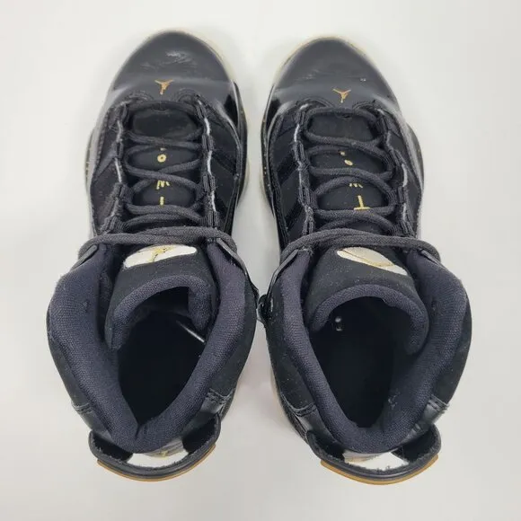 Air Jordan 6 Rings Kids Black Metallic Gold Shoes 323432-007 US Size 1.5Y