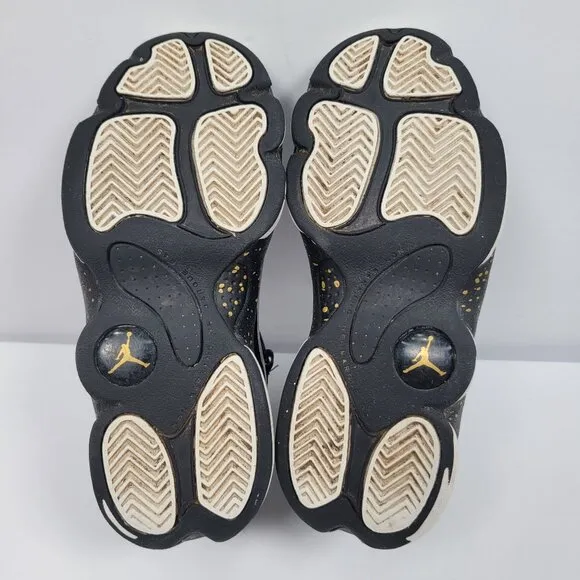 Air Jordan 6 Rings Kids Black Metallic Gold Shoes 323432-007 US Size 1.5Y