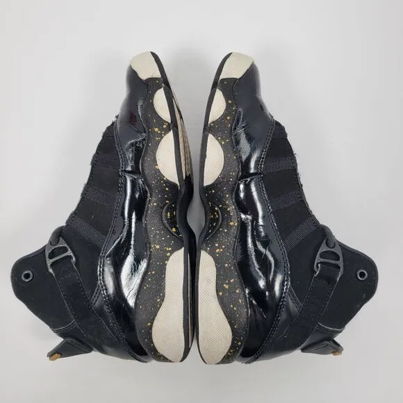 Air Jordan 6 Rings Kids Black Metallic Gold Shoes 323432-007 US Size 1.5Y