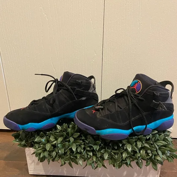 Air Jordan Mens Nike 6 Rings Aqua High Top Size 10.5 Excellent Condition