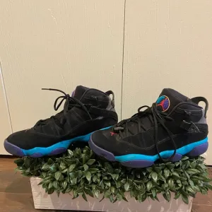 Air Jordan Mens Nike 6 Rings Aqua High Top Size 10.5 Excellent Condition