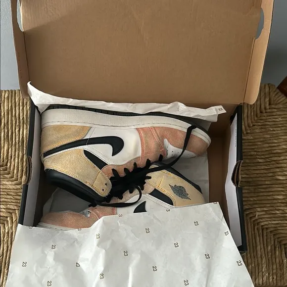 Air Jordan Sneakers in Apricot / Black and White - Youth
