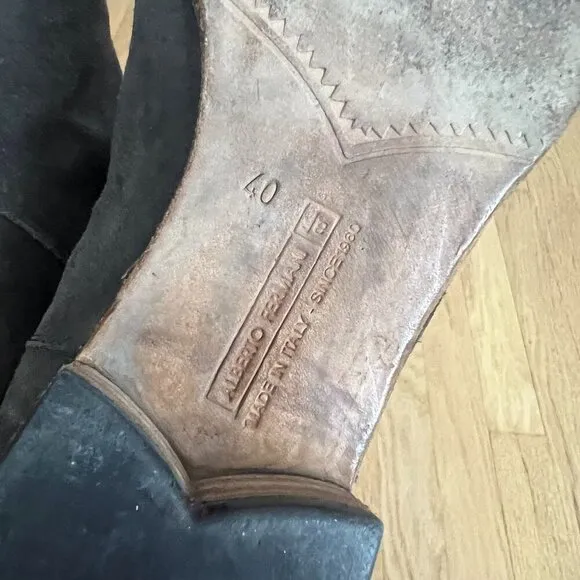 Alberto Fermani Brown Suede Pull-On Ankle Boots Women's Size 40
