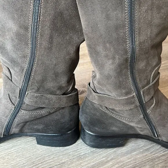 Alberto Fermani Knee High Boots Suede Leather Brown Womens 7‎ EU 37