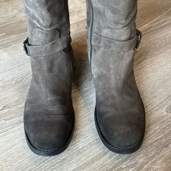 Alberto Fermani Knee High Boots Suede Leather Brown Womens 7‎ EU 37