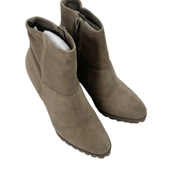 Aldo Leather Upper Tianah Ankle Modern Bootie Block Heel Tan Size 9 NWT