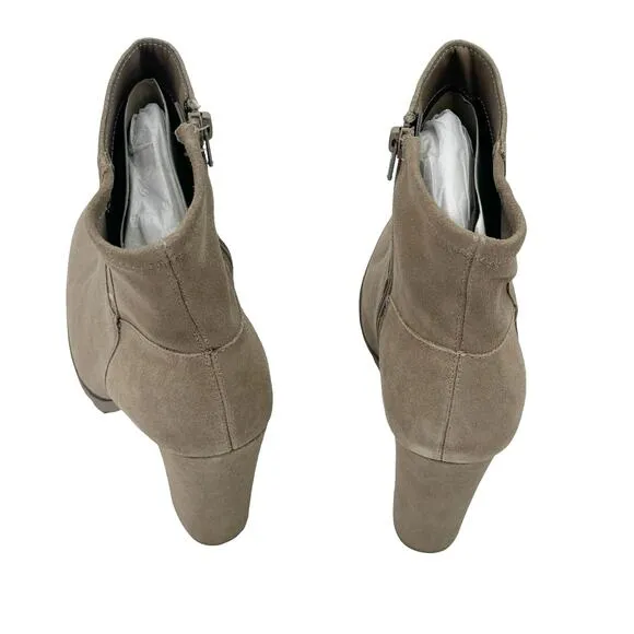 Aldo Leather Upper Tianah Ankle Modern Bootie Block Heel Tan Size 9 NWT
