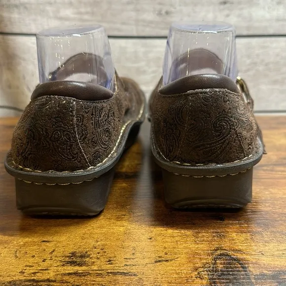 Alegria‎ Brown Leather Paisley Mary Jane Shoes Size 41