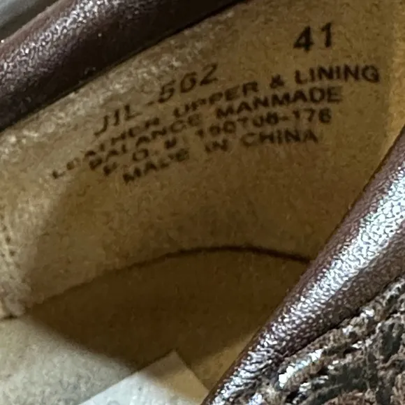 Alegria‎ Brown Leather Paisley Mary Jane Shoes Size 41