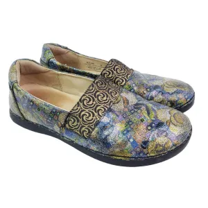 Alegria Glee Gypsy Rose Womens Sz 8-8.5 Floral Metallic Multi Leather Clog Shoes