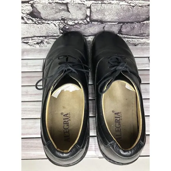 ALEGRIA PG Lite AM-SPO-100 Spock Black Tumbled Leather Oxford Shoes Men Sz 47 EU