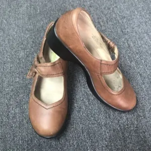 Alegria Women Ella 632 Saddle Mary Janes Shoes Brown Leather Hook &amp; Loop 39