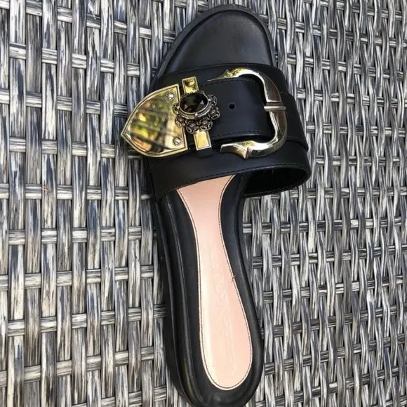 Alexander McQueen Jewel Leather Slide Sandal 36.5