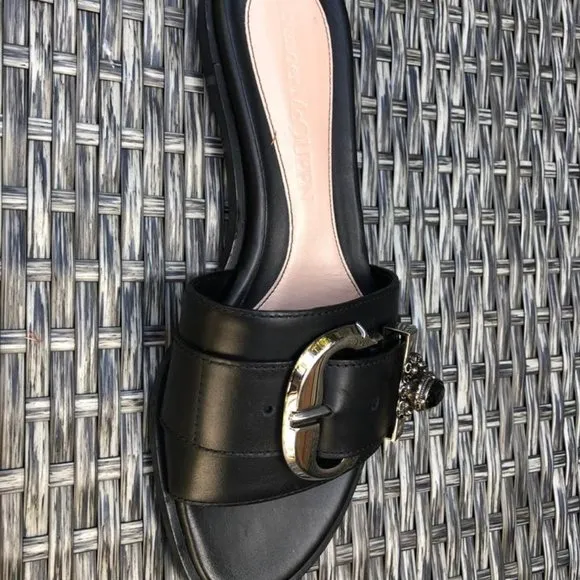 Alexander McQueen Jewel Leather Slide Sandal 36.5