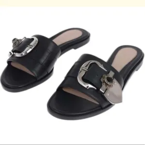 Alexander McQueen Jewel Leather Slide Sandal 36.5