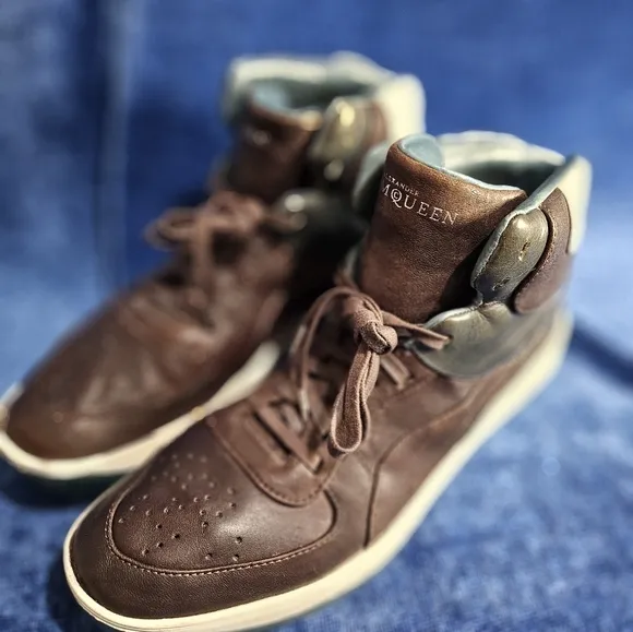 Alexander McQueen X Puma Leather Lace Up Shoes Men 11