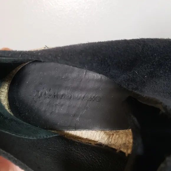 ALEXANDER WANG Devon black suede zip front espadrille sneakers