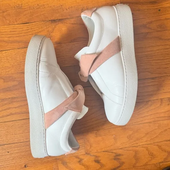 Alexandre Birman Clarita Sneakers in Pink White Suede Size 38 (US 8)