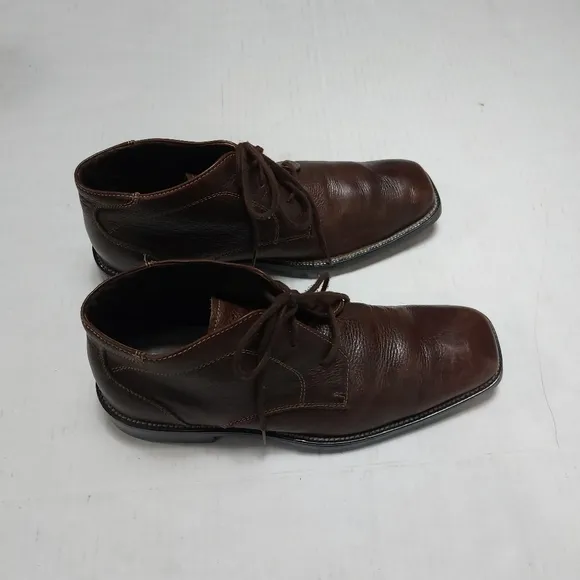 ALFANI Men's Soft Brown Leather Lace-up Boots Size 8M