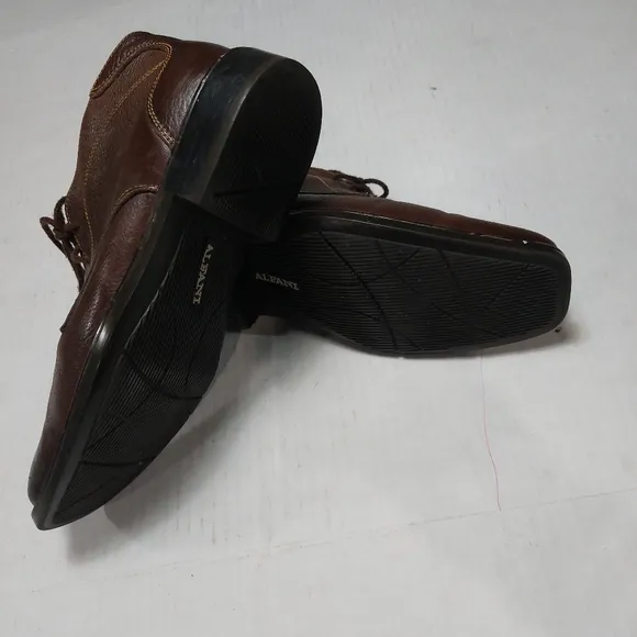 ALFANI Men's Soft Brown Leather Lace-up Boots Size 8M