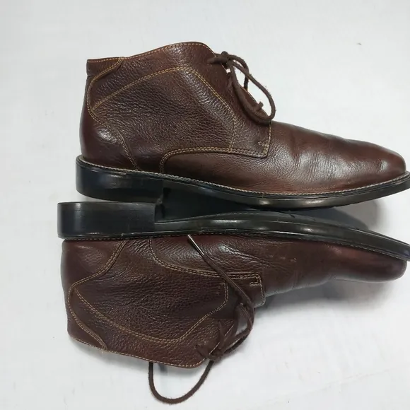 ALFANI Men's Soft Brown Leather Lace-up Boots Size 8M
