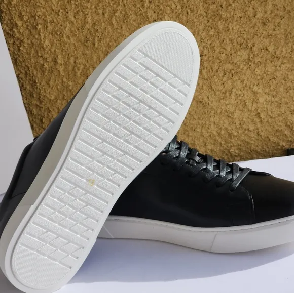 Alipasinm Men's Black Leather Business Casual Sneakers Shoes Size 13