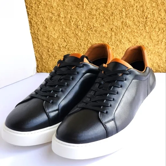 Alipasinm Men's Black Leather Business Casual Sneakers Shoes Size 13