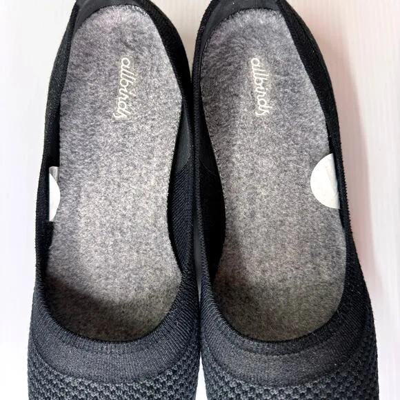 All Birds Tree Breezers Ballet Flats Women's 10 Black Sustainable Travel Comfort