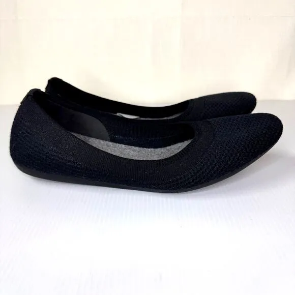 All Birds Tree Breezers Ballet Flats Women's 10 Black Sustainable Travel Comfort