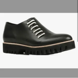 All Black Women’s Black Leather Zip Side Shoes Size 38
