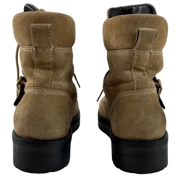 ALL SAINTS Combat Boots Lace-up w/ Buckle, Suede Paulina Worn Once EU 41 / US 11