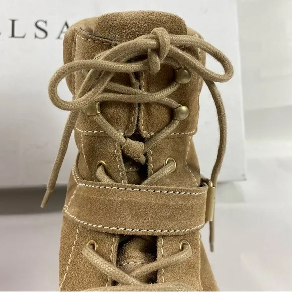 ALL SAINTS Combat Boots Lace-up w/ Buckle, Suede Paulina Worn Once EU 41 / US 11