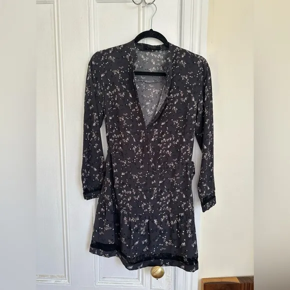 All Saints Lin Blume Silk Floral Dress
