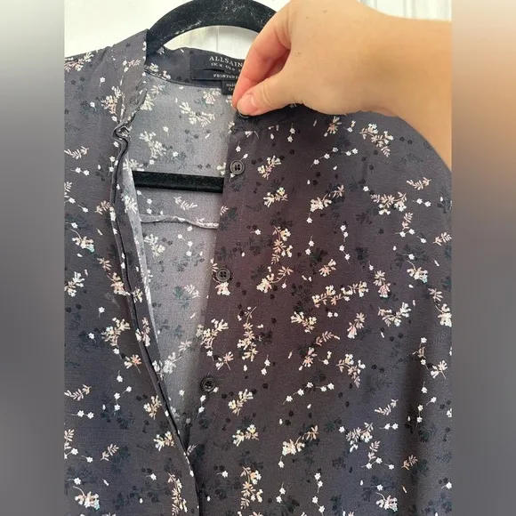 All Saints Lin Blume Silk Floral Dress