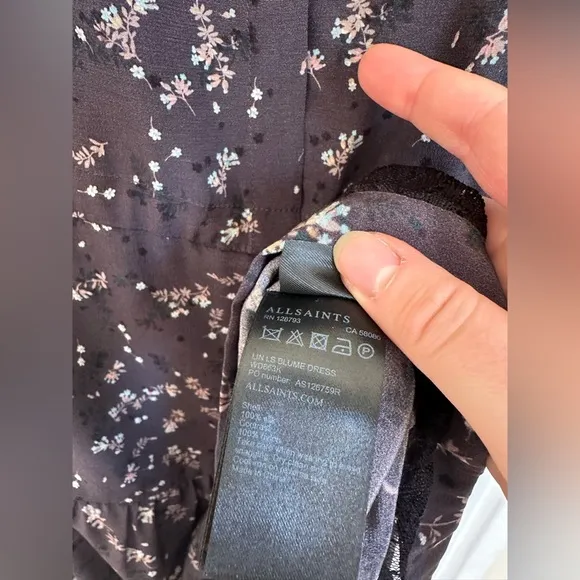 All Saints Lin Blume Silk Floral Dress