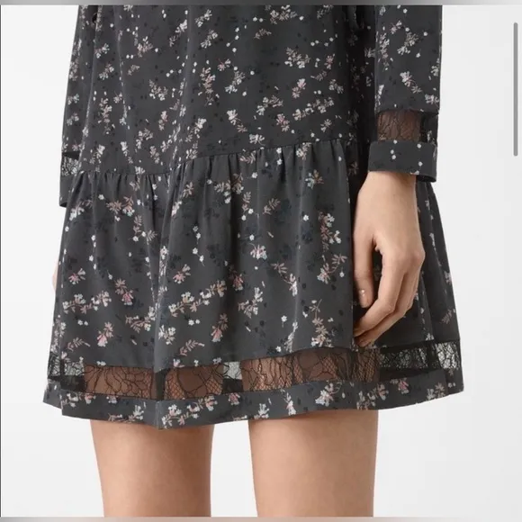 All Saints Lin Blume Silk Floral Dress