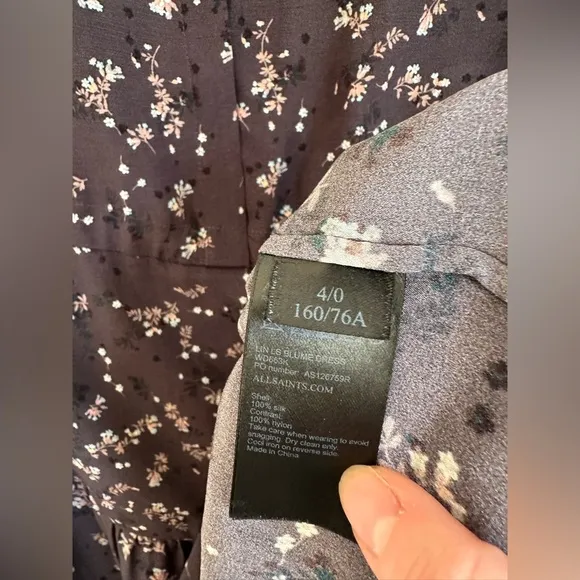 All Saints Lin Blume Silk Floral Dress
