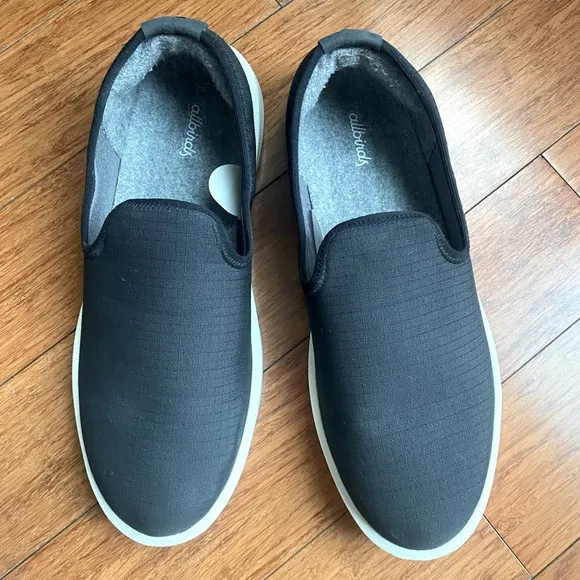 Allbirds Men's Tree Black Wool Loungers, men’s slip on shoes
