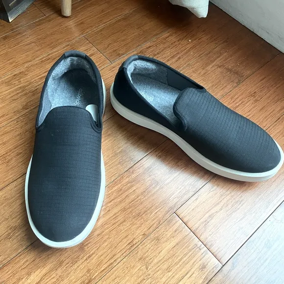 Allbirds Men's Tree Black Wool Loungers, men’s slip on shoes