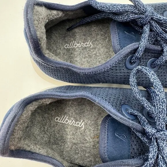 Allbirds Mens Tree Dasher Navy Blue/White Running Shoes Size 11 Lightweight