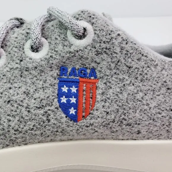 Allbirds Wool Runner RAGA Logo Mens Size 13 Gray Lace Up Casual Sneaker Shoes