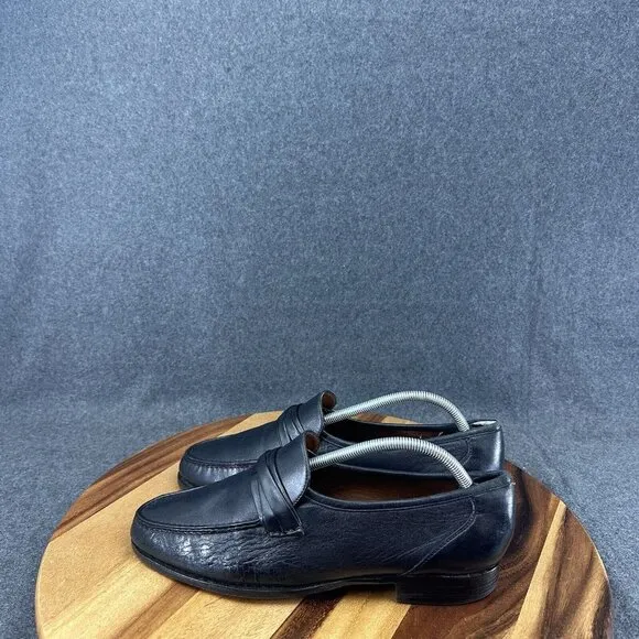 Allen Edmonds Bergamo Leather Loafer Shoes Black Size 10D 49010