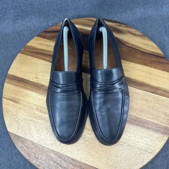 Allen Edmonds Bergamo Leather Loafer Shoes Black Size 10D 49010