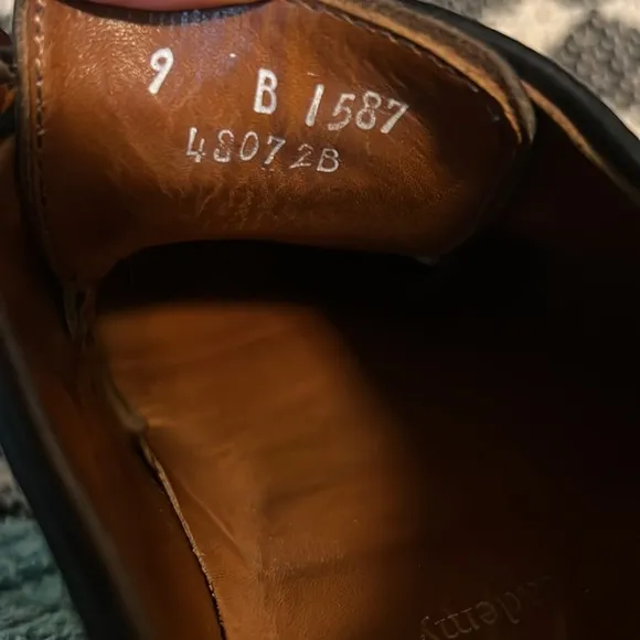 ALLEN EDMONDS Black Leather academy Oxford Casual Mens Shoes