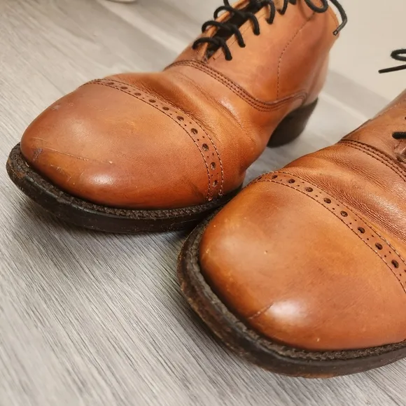 Allen Edmonds Brown Shoes Size 6.5 Byron Cap Toe Lace Up Classic Fit  Brogue