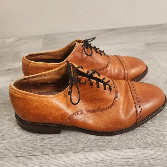 Allen Edmonds Brown Shoes Size 6.5 Byron Cap Toe Lace Up Classic Fit  Brogue