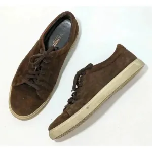 Allen Edmonds Canal Court Brown Rough Suede Casual Sneakers Size 10 D Lace Up