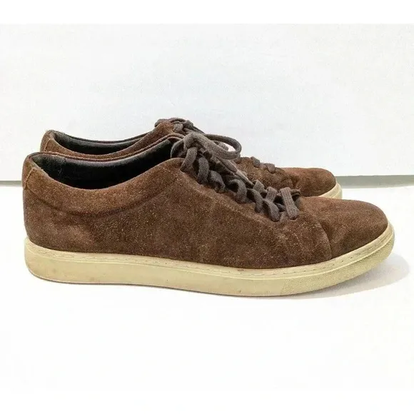Allen Edmonds Canal Court Brown Rough Suede Casual Sneakers Size 10 D Lace Up