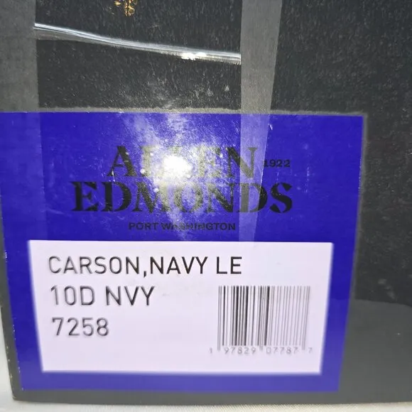 Allen Edmonds Carson Derby in Navy, Men's US Size 10D